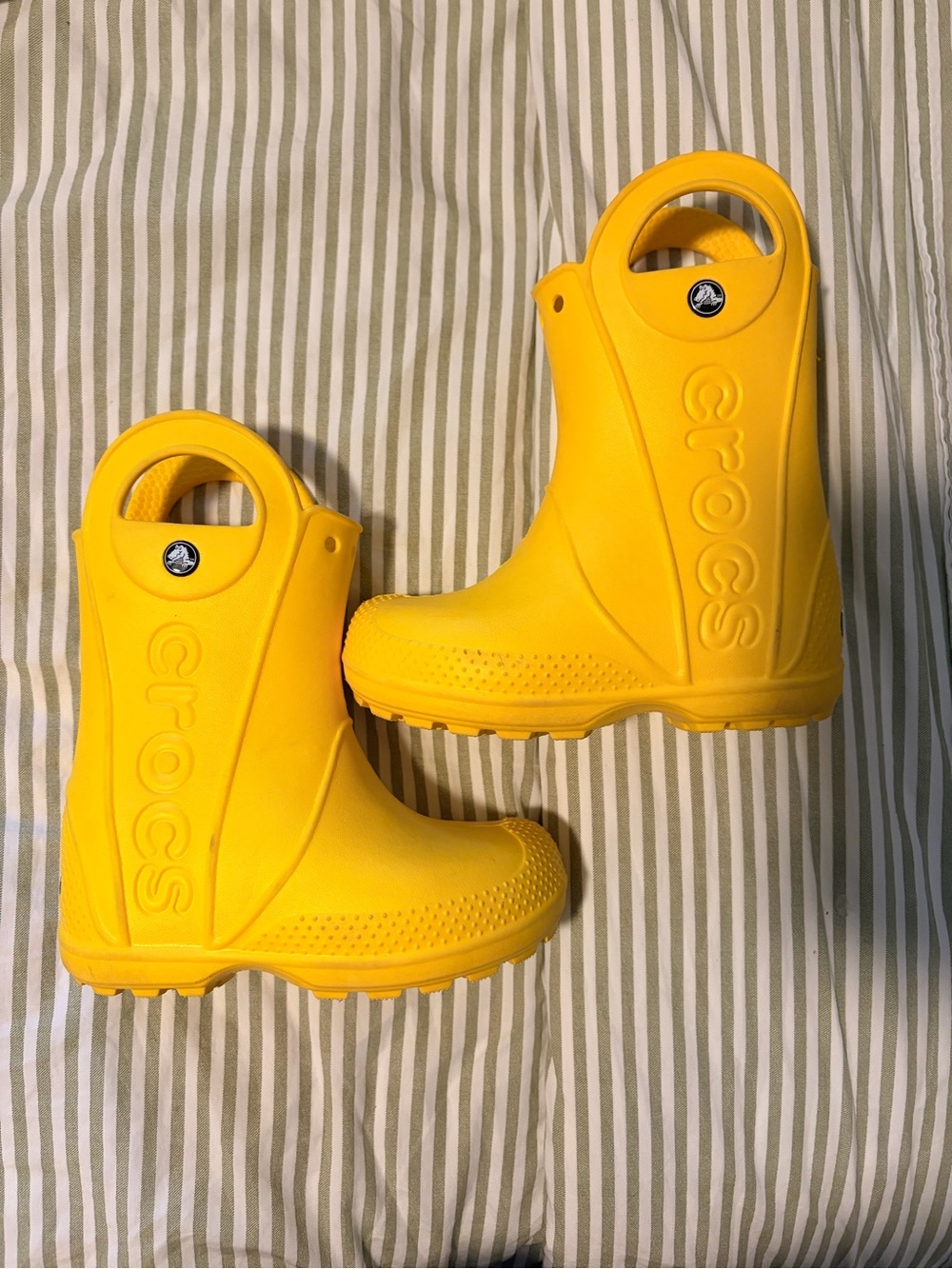 CROCS Kids' Bright Yellow Waterproof Handle Rain Boots